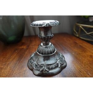Godinger Silver Candlestick Holder Ornate Floral Embossed Elegant Home‎ Decor